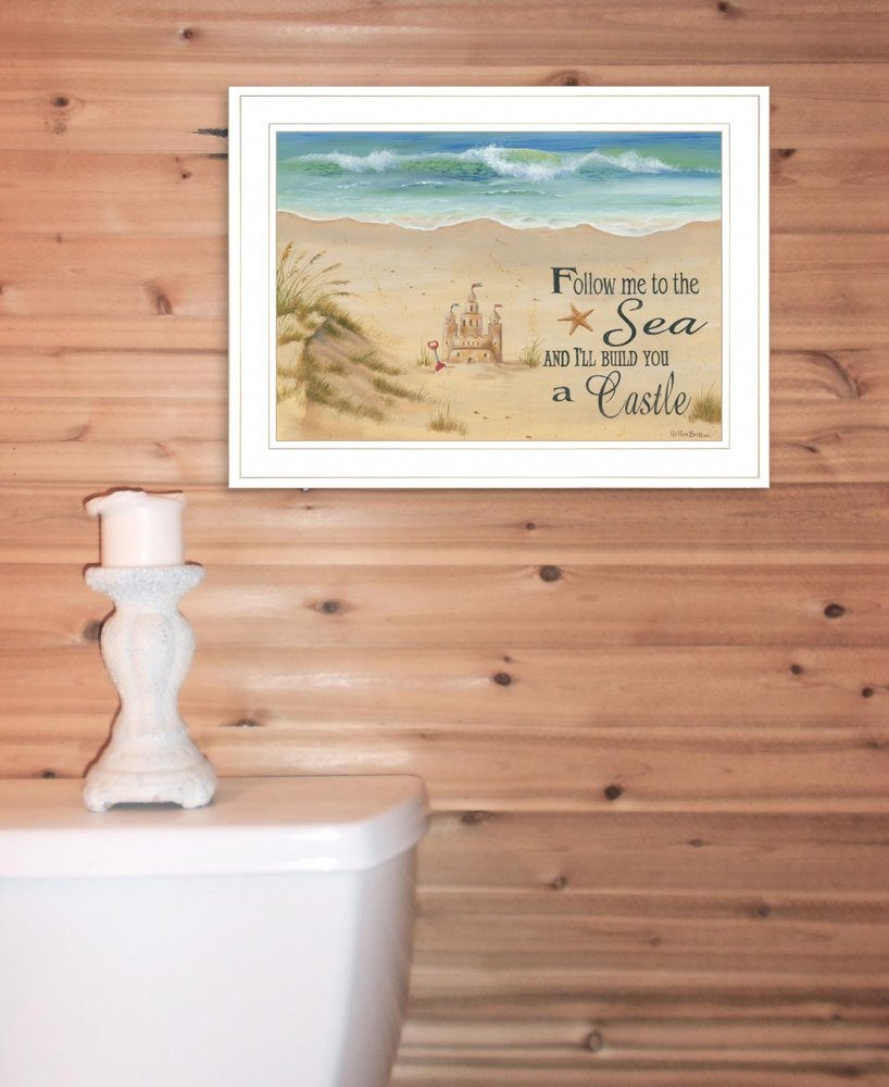Sand Castle 2 White Framed Print Wall Art HomeRoots