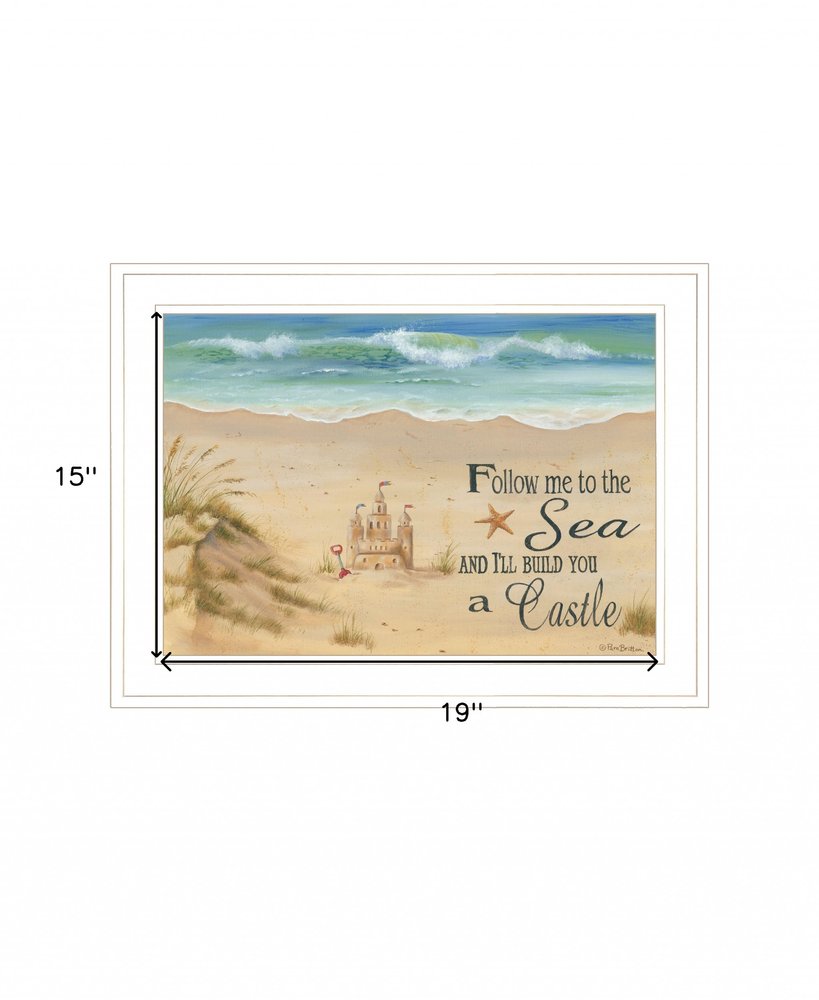 Sand Castle 2 White Framed Print Wall Art — view 6