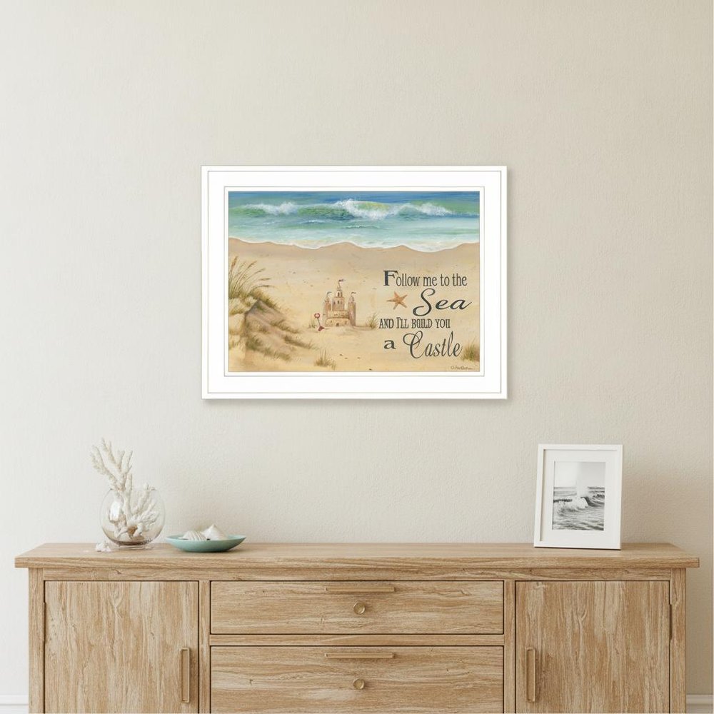 Sand Castle 2 White Framed Print Wall Art — view 1