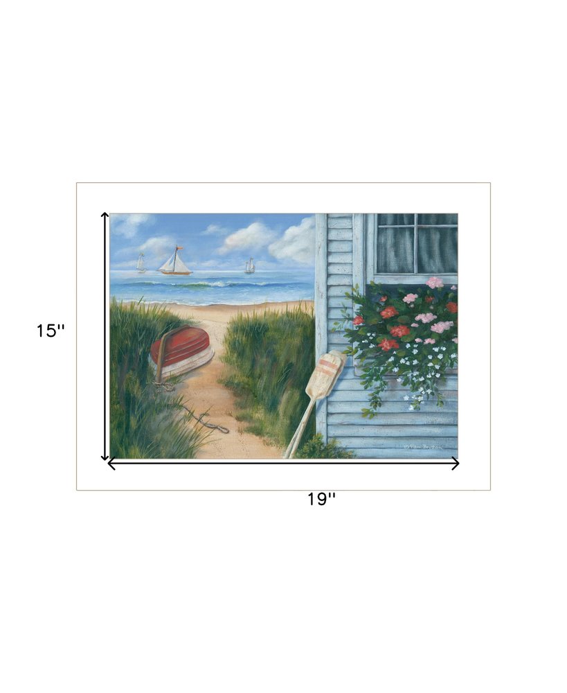Beach Cottage 1 White Framed Print Wall Art — view 5