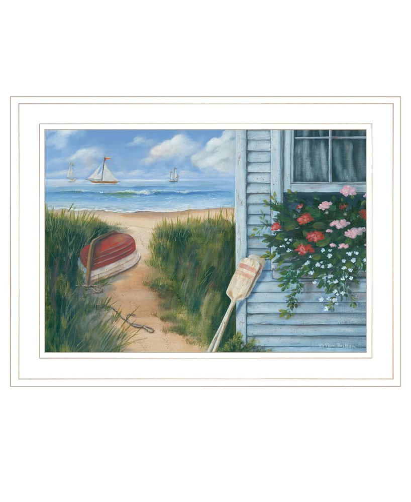 Beach Cottage 1 White Framed Print Wall Art HomeRoots