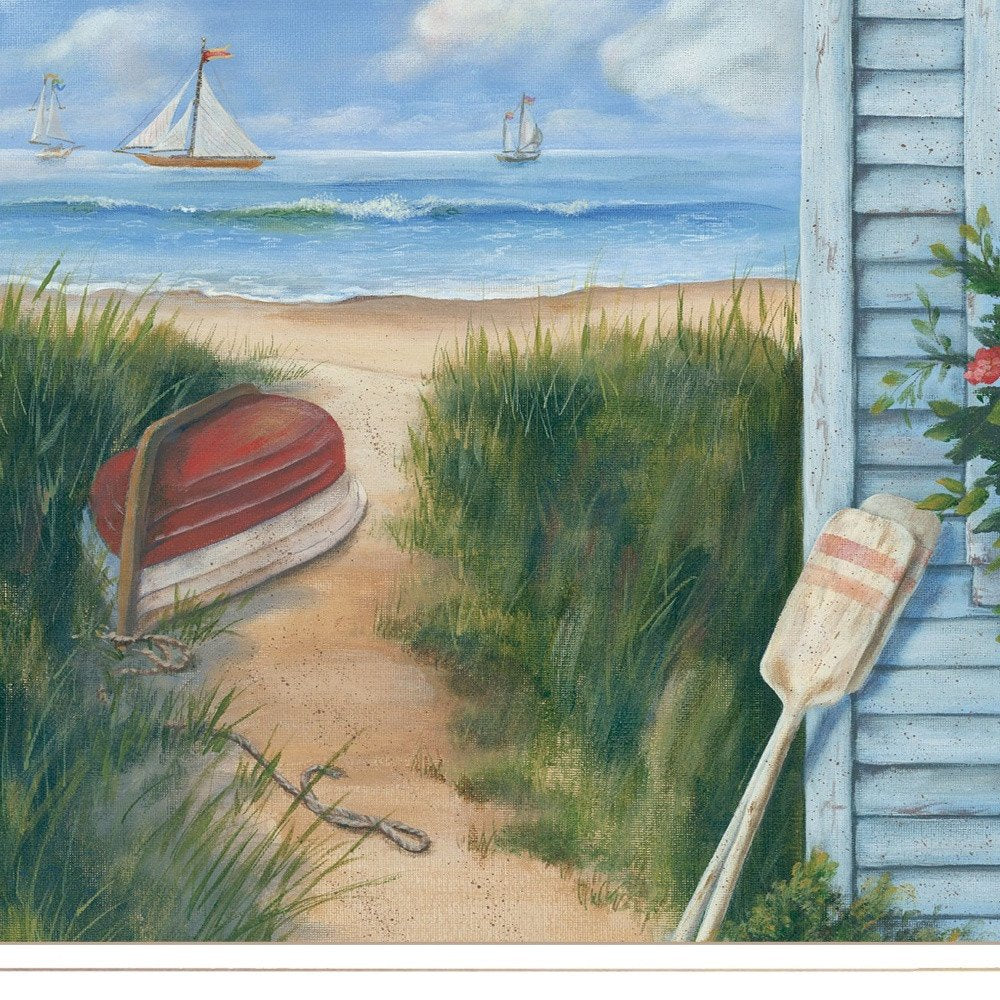 Beach Cottage 1 White Framed Print Wall Art HomeRoots