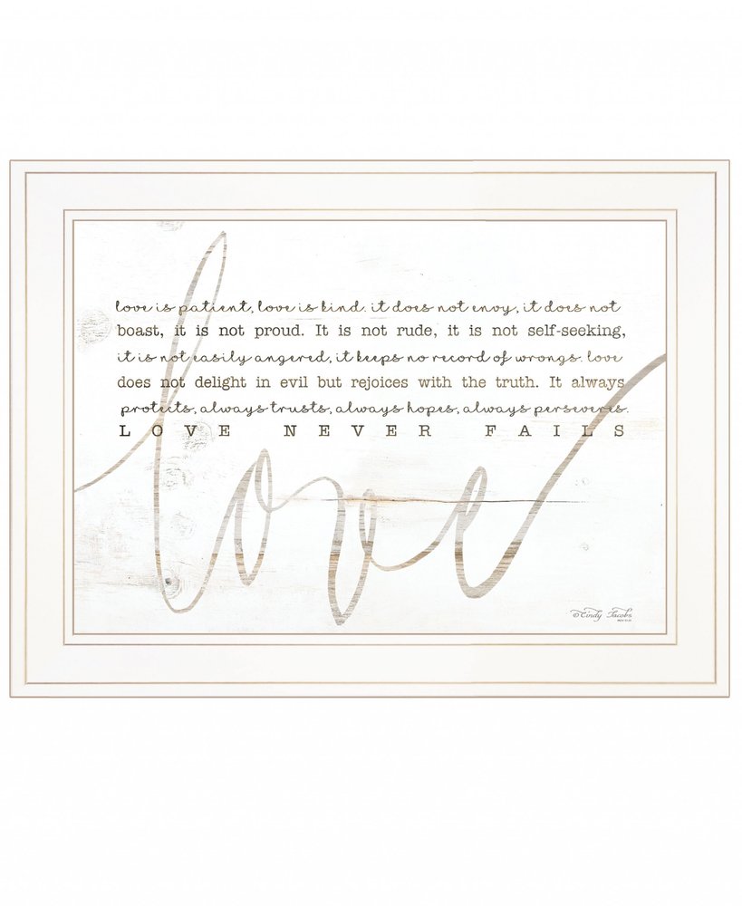 Love Never Fails 2 White Framed Print Wall Art HomeRoots