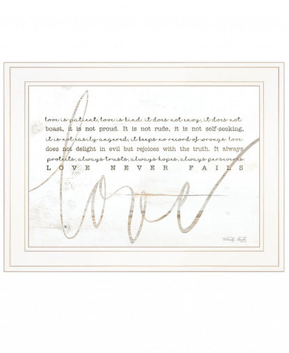 Love Never Fails 2 White Framed Print Wall Art HomeRoots