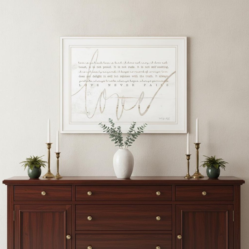 Love Never Fails 2 White Framed Print Wall Art — view 1