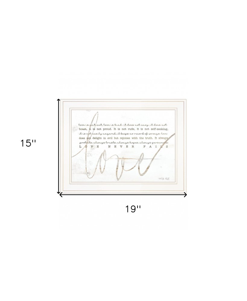 Love Never Fails 2 White Framed Print Wall Art — view 4