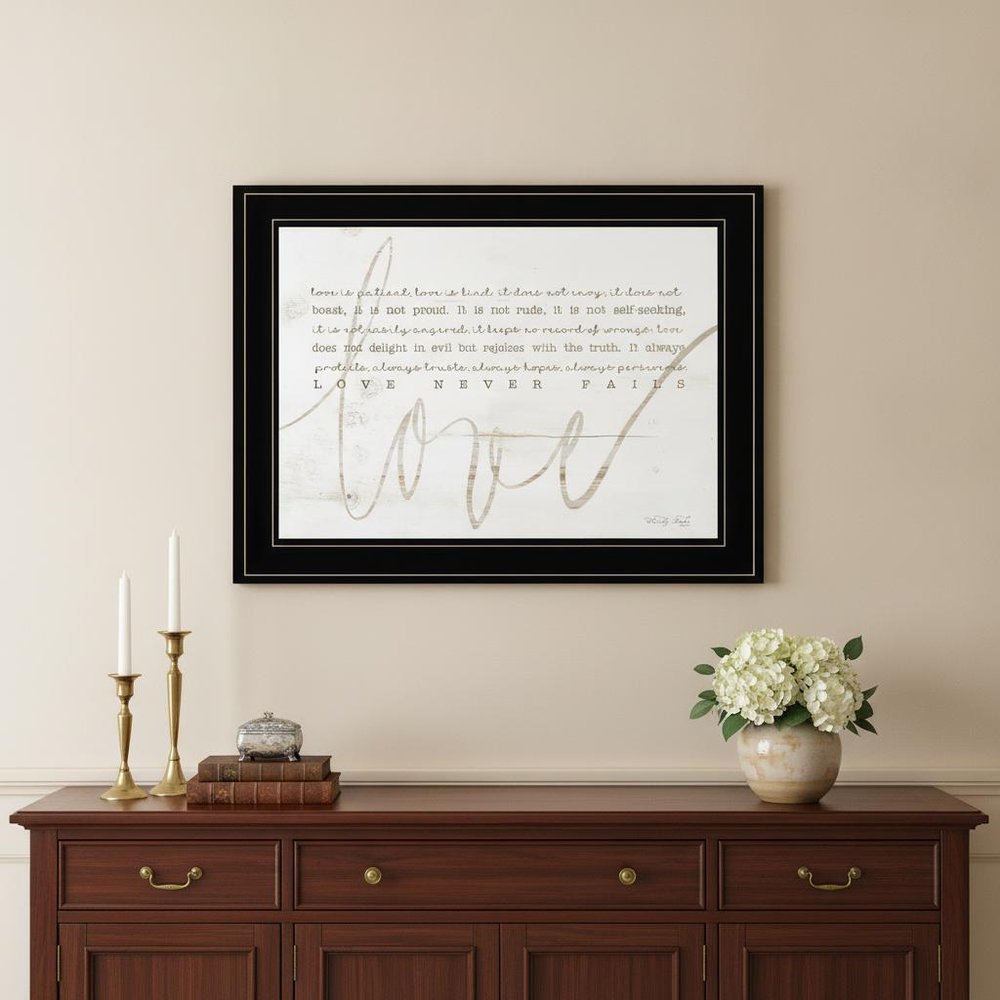 Love Never Fails 2 White Framed Print Wall Art HomeRoots