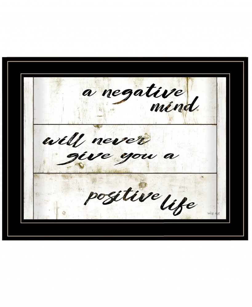 Positive Life 3 Black Framed Print Wall Art — view 1