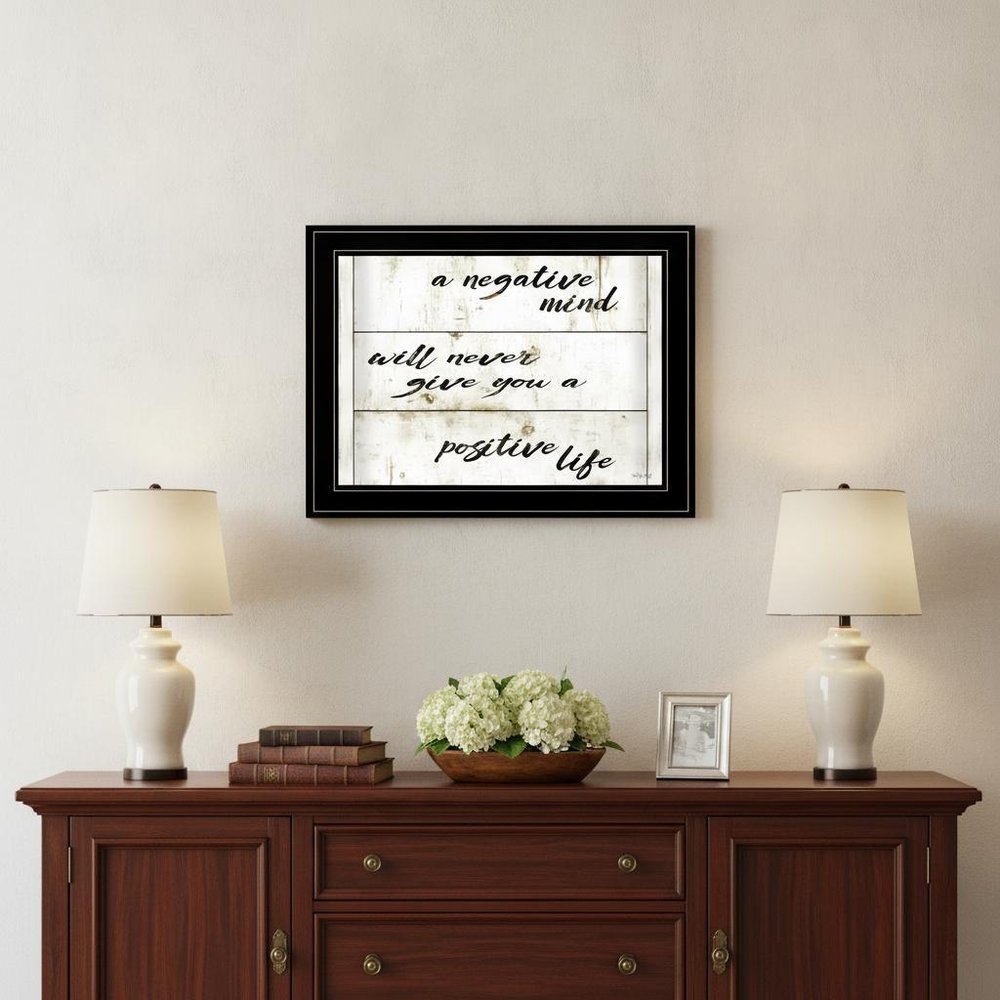 Positive Life 3 Black Framed Print Wall Art HomeRoots