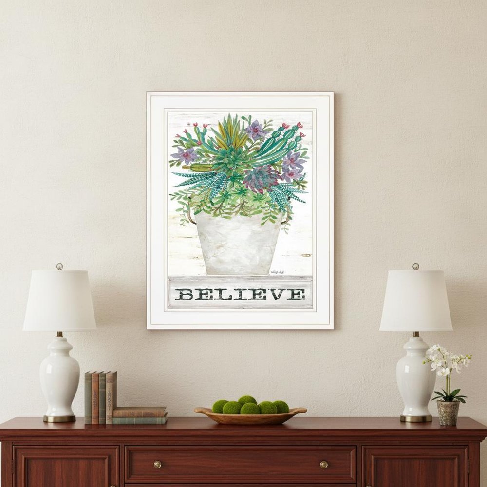 Believe Succulents 1 Black Framed Print Wall Art HomeRoots