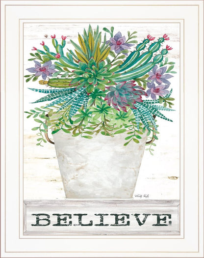 Believe Succulents 1 Black Framed Print Wall Art HomeRoots