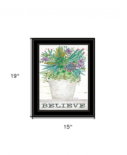 Believe Succulents 3 Black Framed Print Wall Art HomeRoots