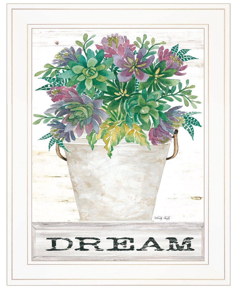Dream Succulents 2 White Framed Print Wall Art HomeRoots