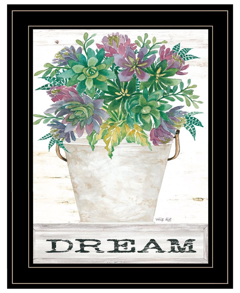 Dream Succulents 3 Black Framed Print Wall Art HomeRoots
