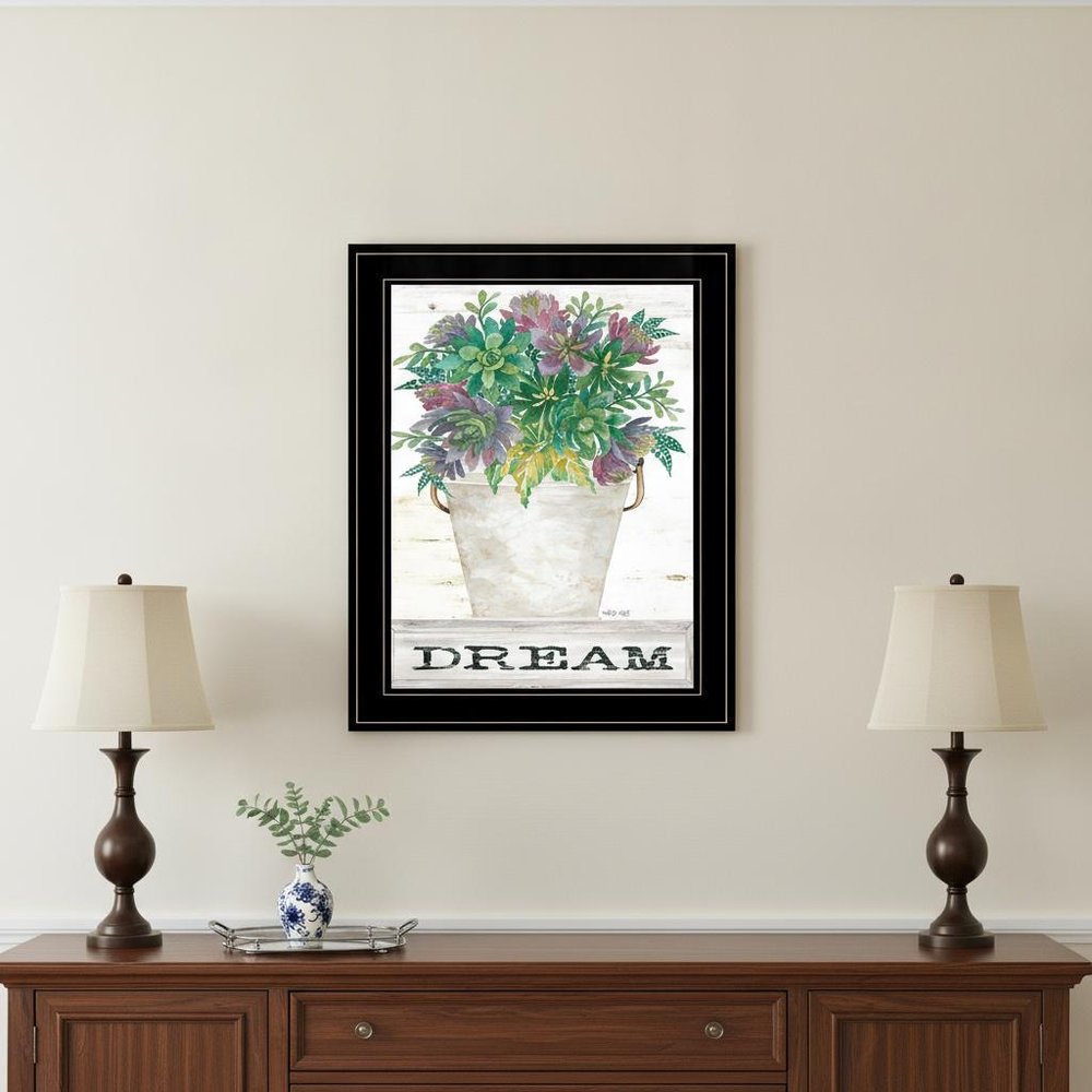 Dream Succulents 3 Black Framed Print Wall Art HomeRoots
