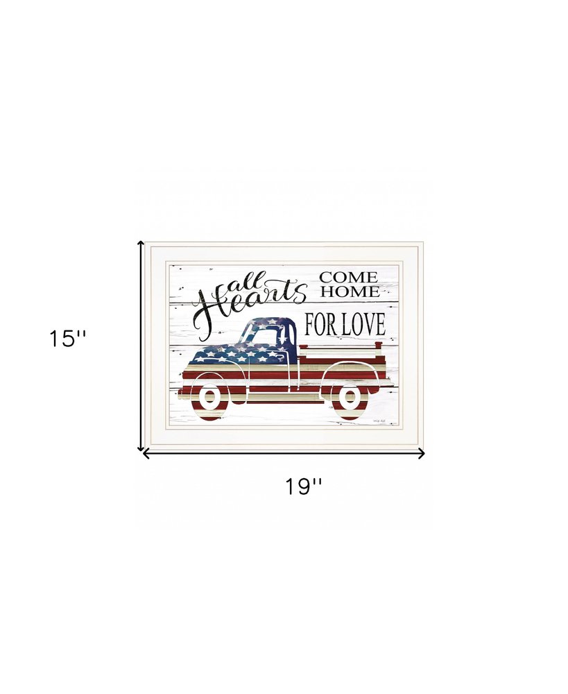 All Hearts Come Home for Love Truck 2 White Framed Print Wall Art HomeRoots