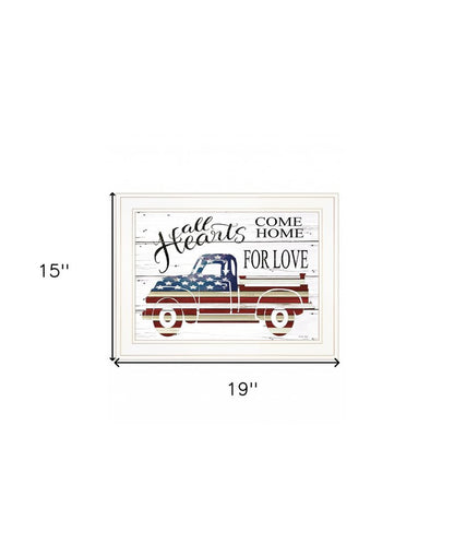 All Hearts Come Home for Love Truck 2 White Framed Print Wall Art HomeRoots