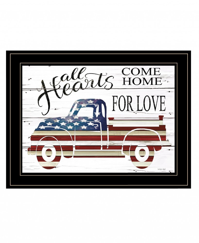 All Hearts Come Home for Love Truck 3 Black Framed Print Wall Art HomeRoots