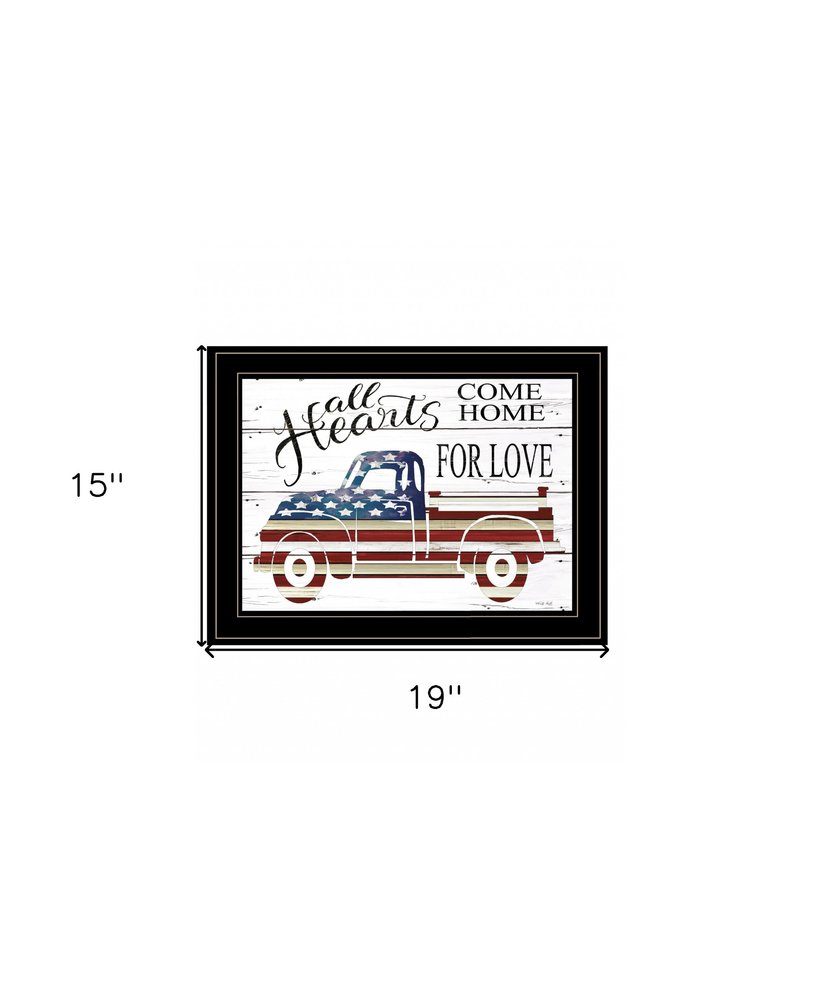 All Hearts Come Home for Love Truck 3 Black Framed Print Wall Art HomeRoots