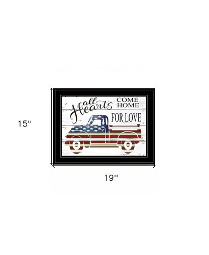 All Hearts Come Home for Love Truck 3 Black Framed Print Wall Art HomeRoots