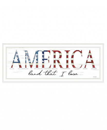 America Land that I Love Flag Print White Framed Print Wall Art HomeRoots