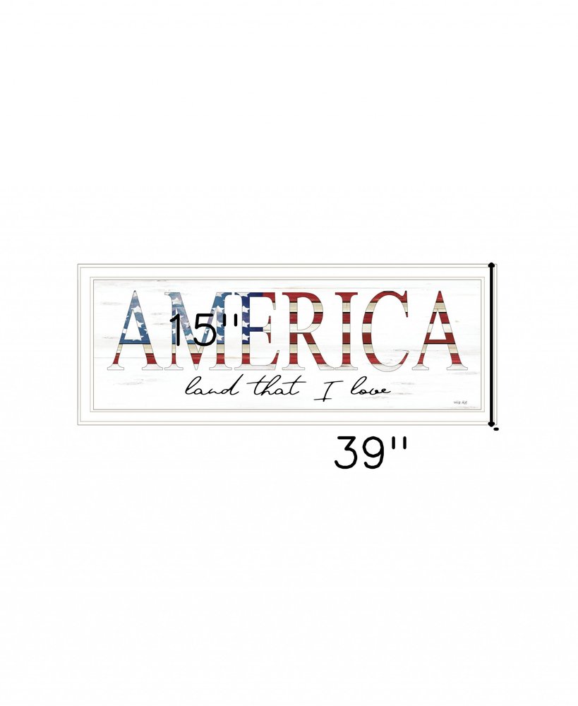 America Land that I Love Flag Print White Framed Print Wall Art HomeRoots