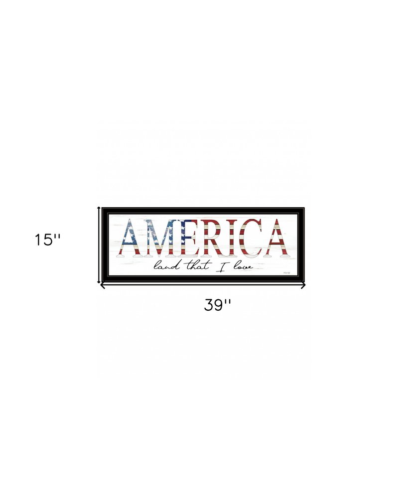 America Land that I Love 2 Black Framed Print Wall Art — view 4