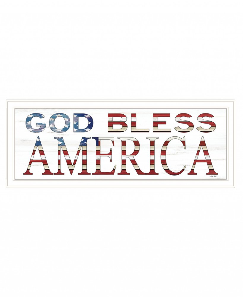 God Bless America 5 White Framed Print Wall Art — view 1