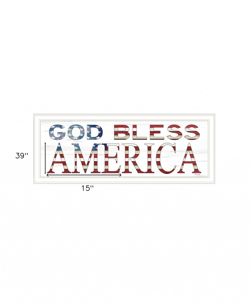 God Bless America 5 White Framed Print Wall Art — view 3