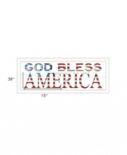 God Bless America 5 White Framed Print Wall Art HomeRoots