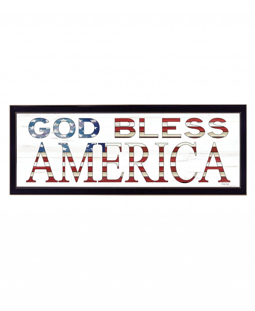 God Bless America 7 Black Framed Print Wall Art HomeRoots