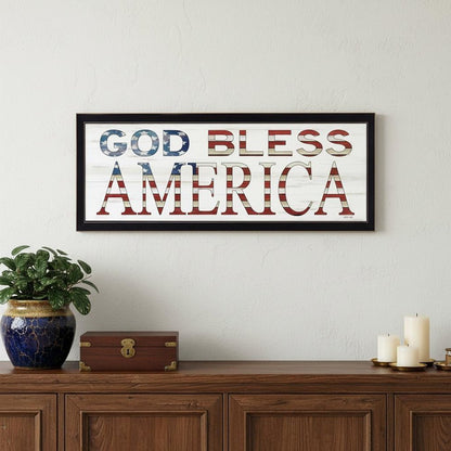 God Bless America 7 Black Framed Print Wall Art HomeRoots