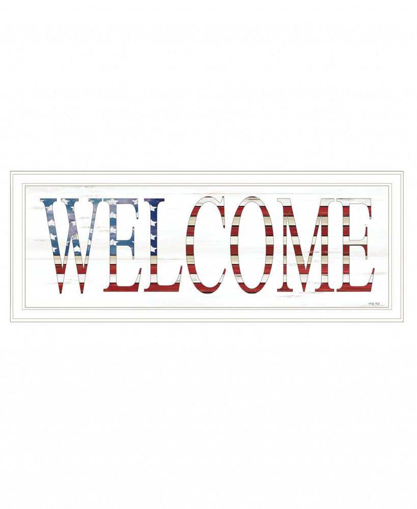 Patriotic Welcome 1 White Framed Print Wall Art HomeRoots