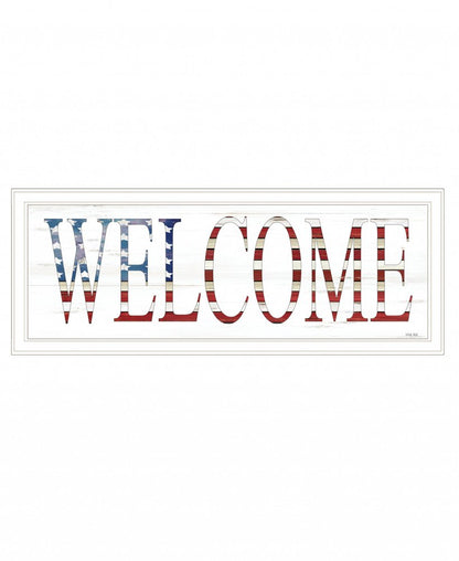 Patriotic Welcome 1 White Framed Print Wall Art HomeRoots