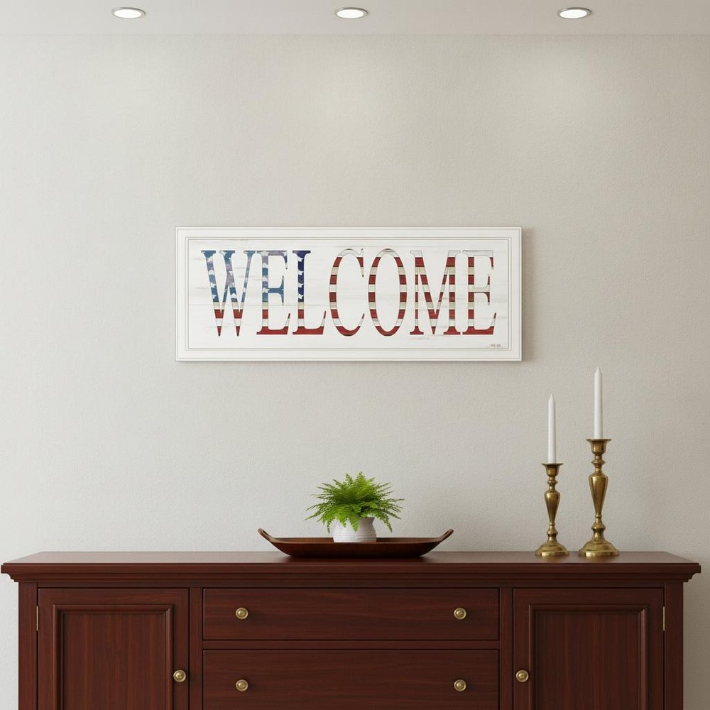 Patriotic Welcome 1 White Framed Print Wall Art — view 4