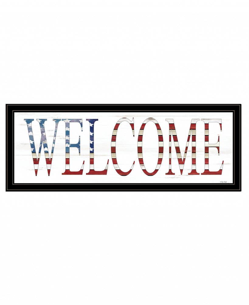 Patriotic Welcome 2 Black Framed Print Wall Art — view 2