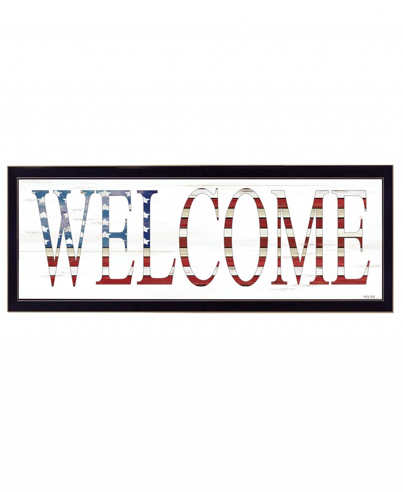 Patriotic Welcome 2 Black Framed Print Wall Art — view 6