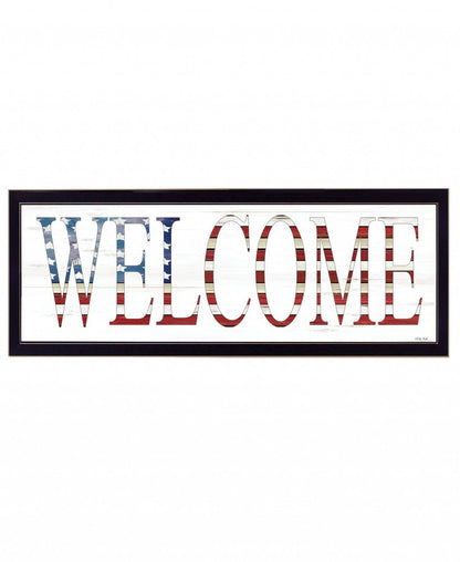 Patriotic Welcome 2 Black Framed Print Wall Art HomeRoots