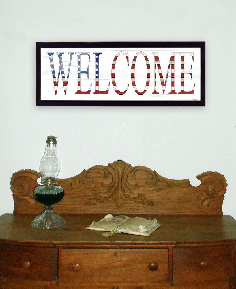 Patriotic Welcome 2 Black Framed Print Wall Art — view 8
