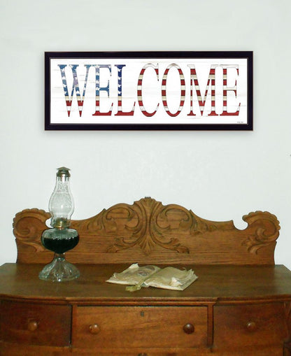 Patriotic Welcome 2 Black Framed Print Wall Art HomeRoots