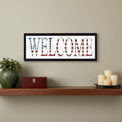 Patriotic Welcome 2 Black Framed Print Wall Art HomeRoots