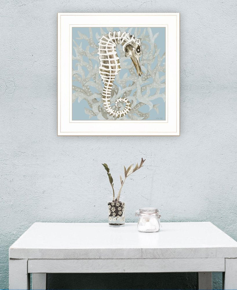 Coral Seahorse I 2 White Framed Print Wall Art — view 2