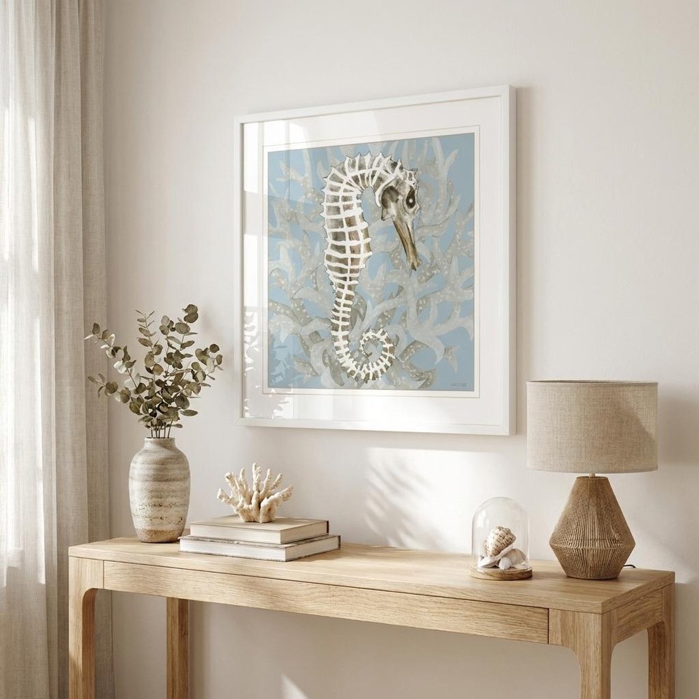 Coral Seahorse I 2 White Framed Print Wall Art — view 5