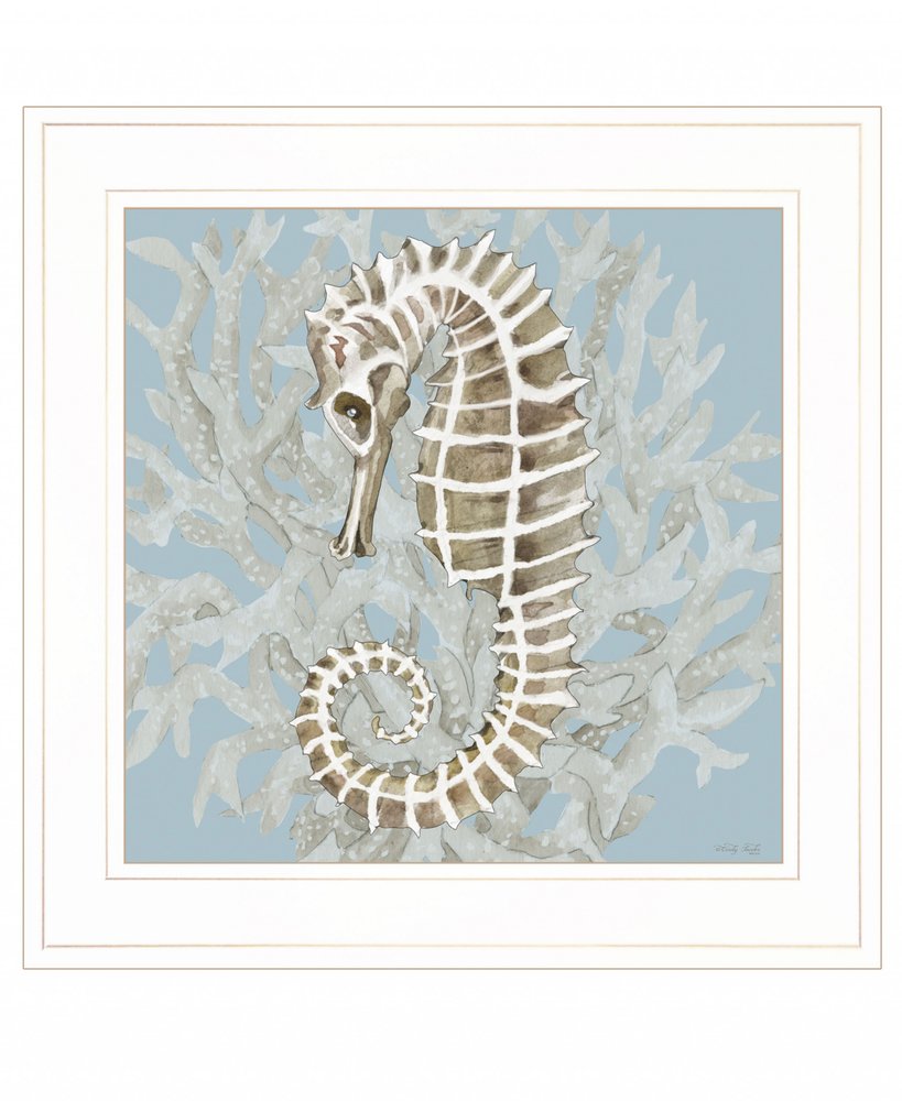 Coral Seahorse II 2 White Framed Print Wall Art HomeRoots