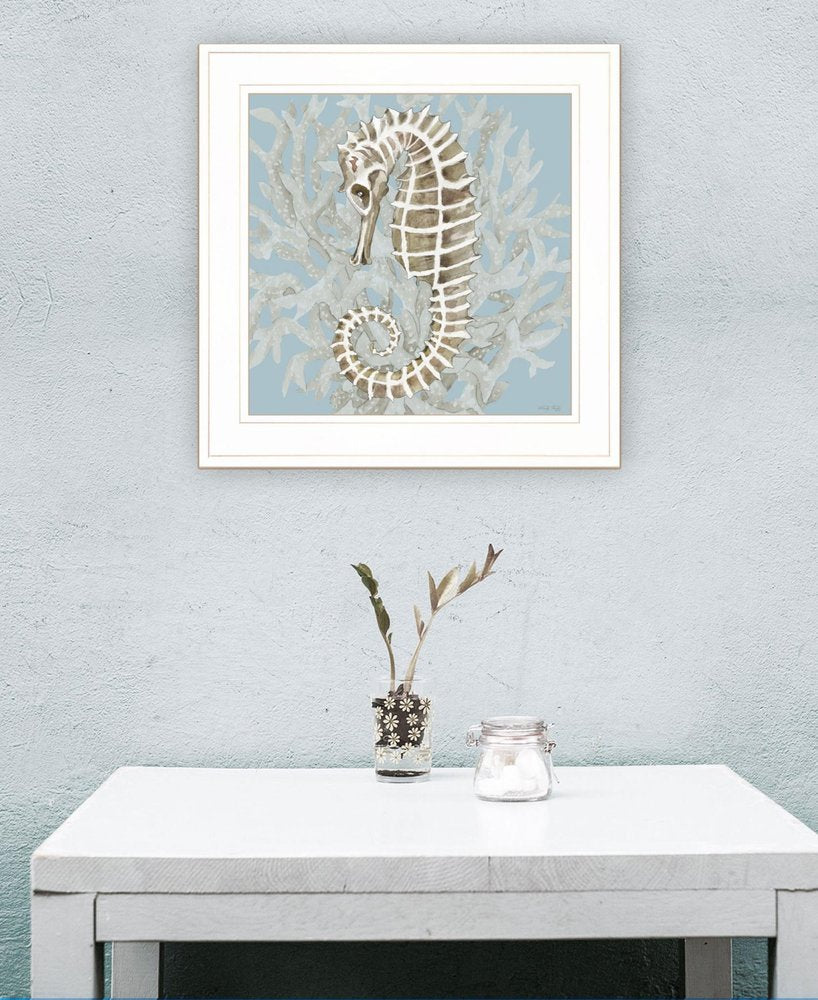Coral Seahorse II 2 White Framed Print Wall Art HomeRoots