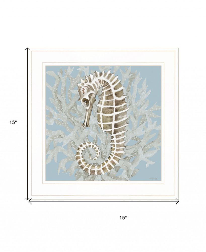 Coral Seahorse II 2 White Framed Print Wall Art HomeRoots