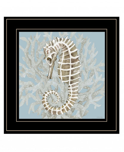 Coral Seahorse II 2 White Framed Print Wall Art HomeRoots