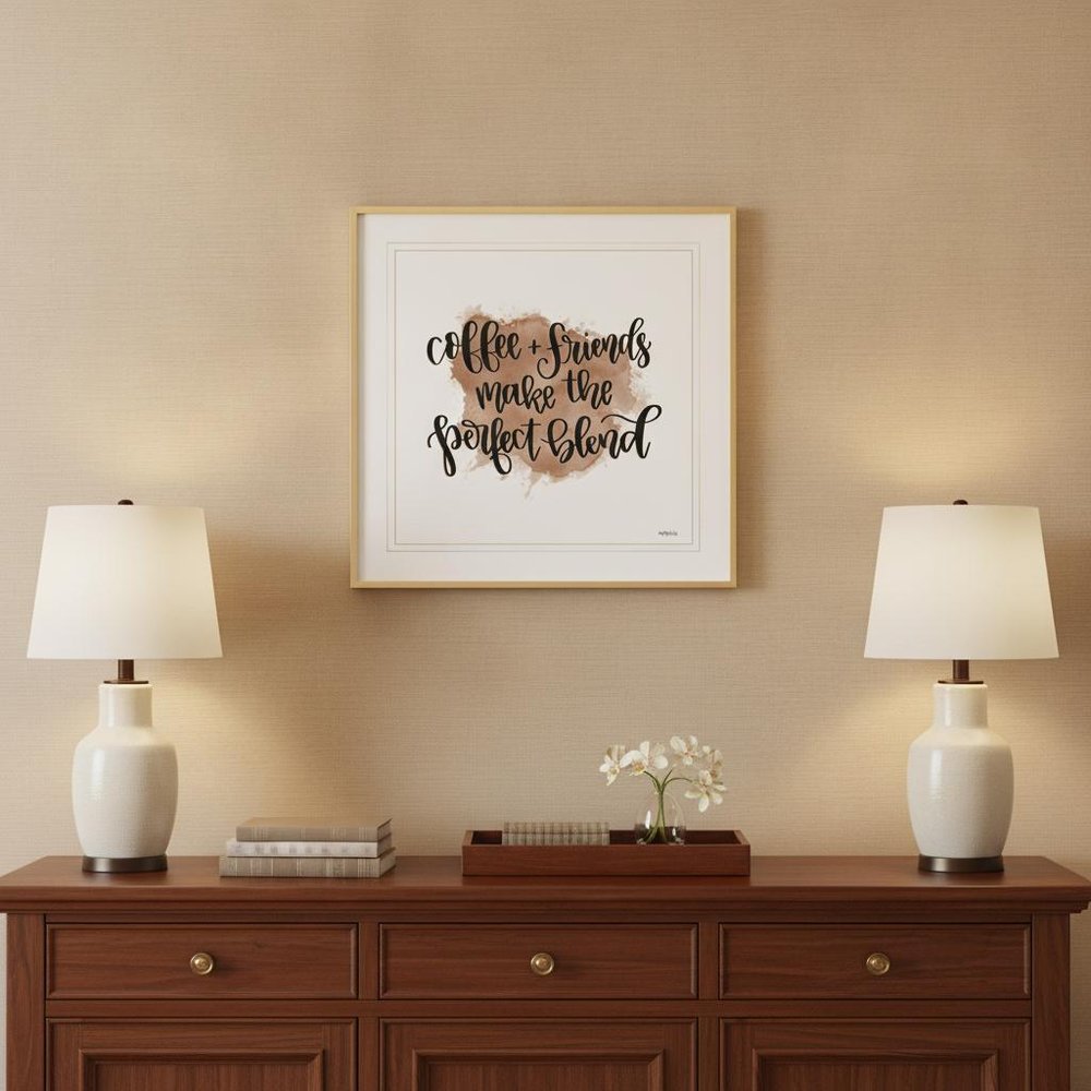 Coffee and Friends 2 White Framed Print Wall Art HomeRoots