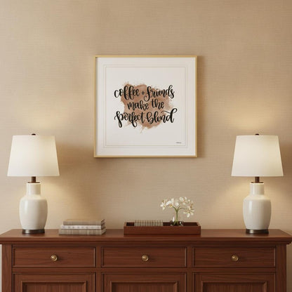 Coffee and Friends 2 White Framed Print Wall Art HomeRoots