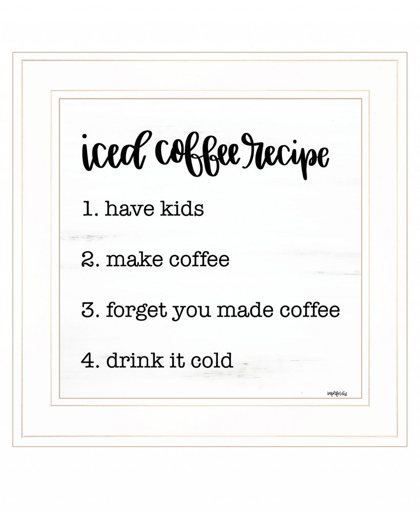 Iced Coffee Recipe 2 White Framed Print Wall Art — view 1